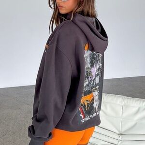 White Fox Boutique S/M Oversized Hoodie Charcoal Season 13 Y2K Streetwear Ltd Ed